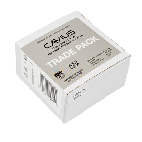 CAVIUS Nano 10‑Year Photoelectric Smoke Alarm – Trade Pack (Sealed)