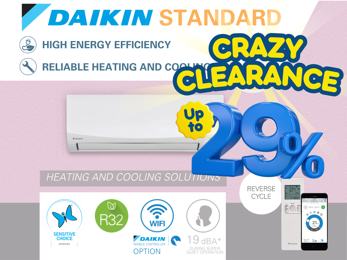 Daikin Standard Series Heat Pump – Clearance Sale (Brand New, Indoor or Outdoor Options)